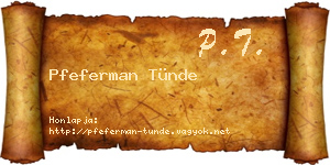 Pfeferman Tünde névjegykártya